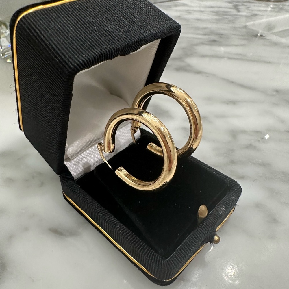 14K yellow gold plated hoop earrings